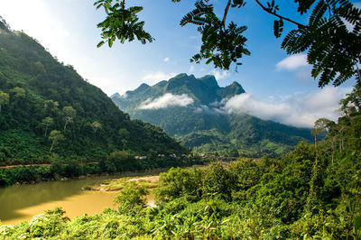Scenic view of mountains against sky