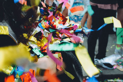 Close-up of multi colored leaves