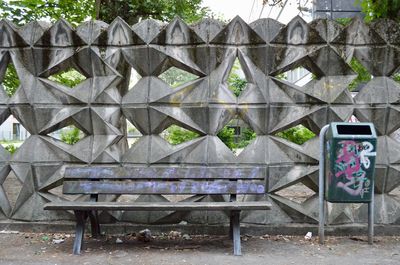 Table and chairs in park