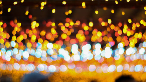 Defocused image of illuminated lights