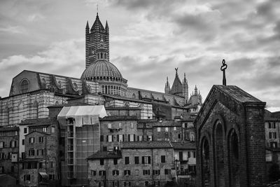 Low angle view of buildings against sky