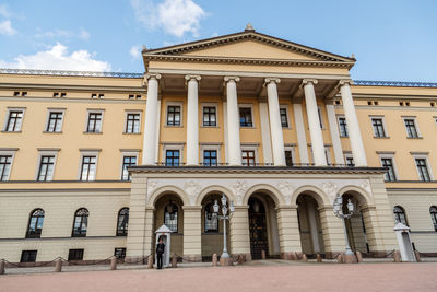 Low angle view of historical building against sky