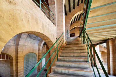 Low angle view of staircase against building