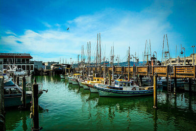 Boats in harbor