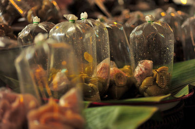 Close-up of food for sale in market