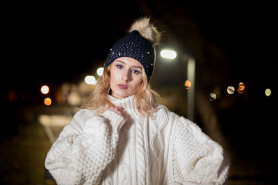 Portrait of teenage girl in snow