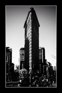 Low angle view of buildings against clear sky