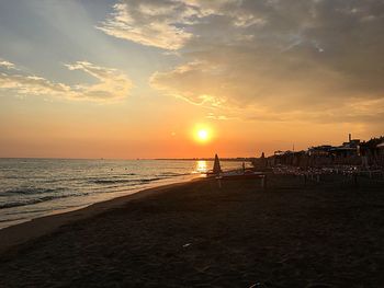 Scenic view of sunset over sea