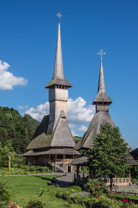 Low angle view of temple against sky