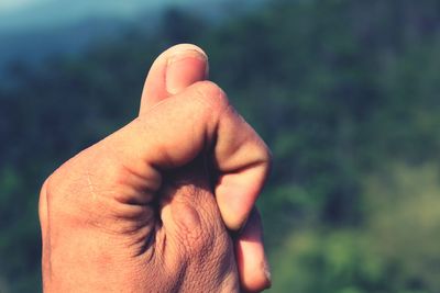 Close-up of human hand