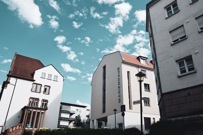 Low angle view of buildings against sky