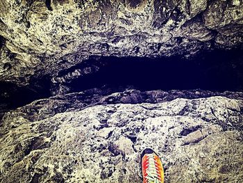 High angle view of rocks