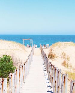 Scenic view of sea against clear sky - playa mansa