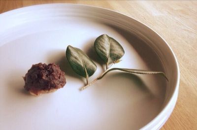 High angle view of food in plate