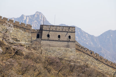 View of fort against mountain range