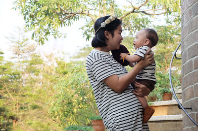 Happy mother and baby