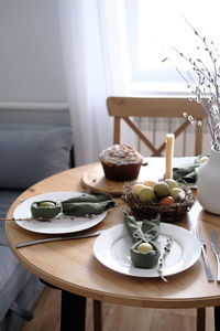 Close-up of food on table