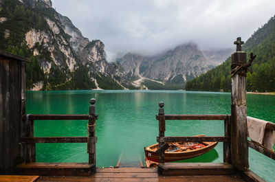 Scenic view of lake against mountains