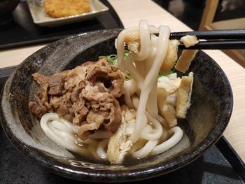 Close-up of meal served in bowl