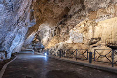 Road passing through cave