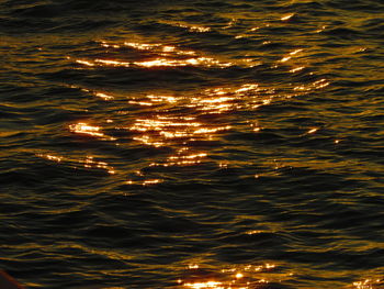 Aerial view of sea at night