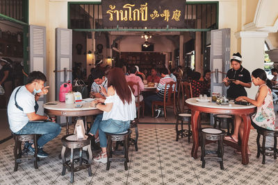 Group of people at restaurant