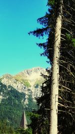 Scenic view of landscape against clear blue sky