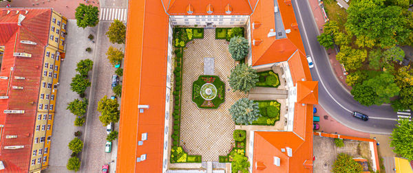 High angle view of christmas decorations