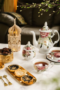 Close-up of food on table