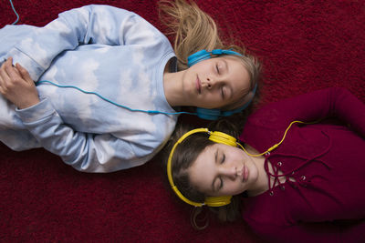 Girls listening music