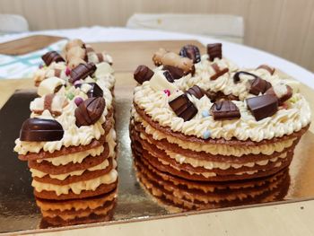 Close-up of cupcakes on table