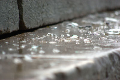 Full frame shot of raindrops on floor