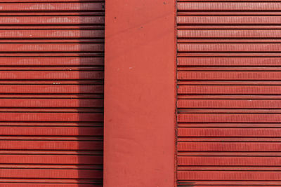 Texture pattern of iron door of closed store and rough wall in brazil