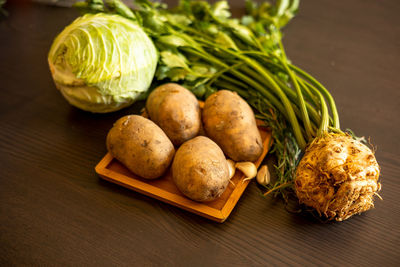 Close-up of food on table