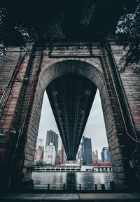 Low angle view of bridge over river