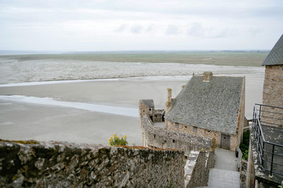 High angle view of beach against sky
