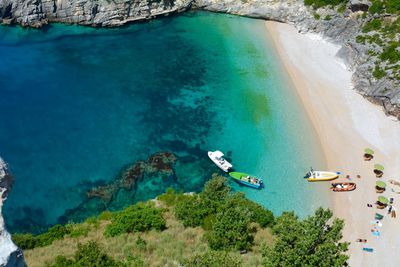 High angle view of sea