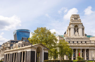 Low angle view of historical building against sky