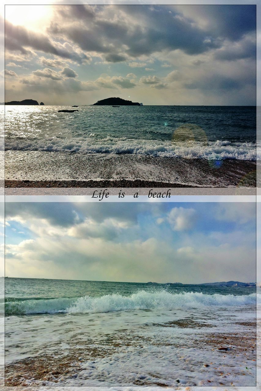 sea, horizon over water, water, sky, beach, tranquil scene, scenics, cloud - sky, shore, tranquility, beauty in nature, transfer print, cloud, nature, cloudy, sand, auto post production filter, idyllic, wave, coastline