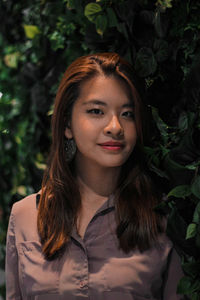 Portrait of young woman smiling