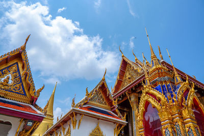 Low angle view of traditional building against sky