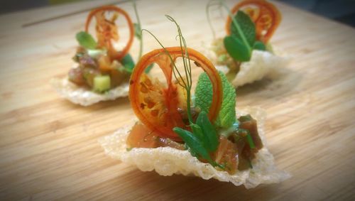 Close-up of served food
