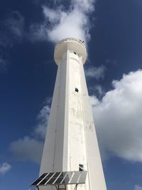 Low angle view of lighthouse against sky