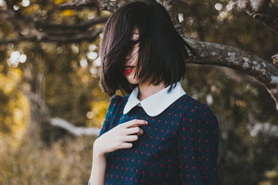 Woman looking at camera