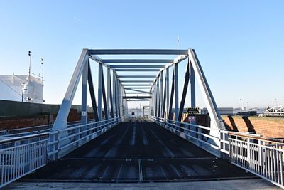 Suspension bridge against clear sky