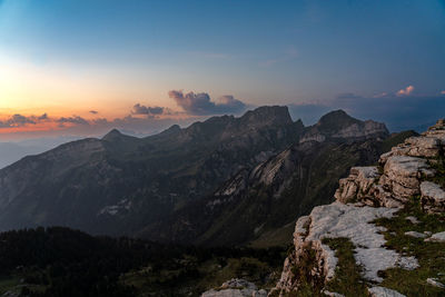 Scenic view of mountains against sky