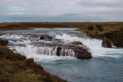 Scenic view of waterfall