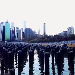 Row of boats in water