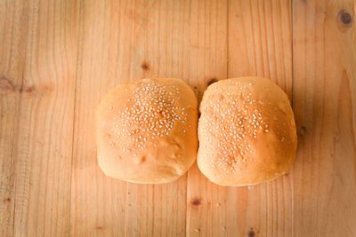 High angle view of bread on table