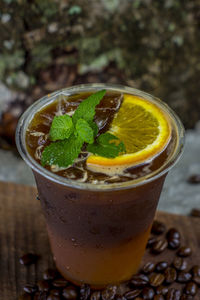 Close-up of drink on table